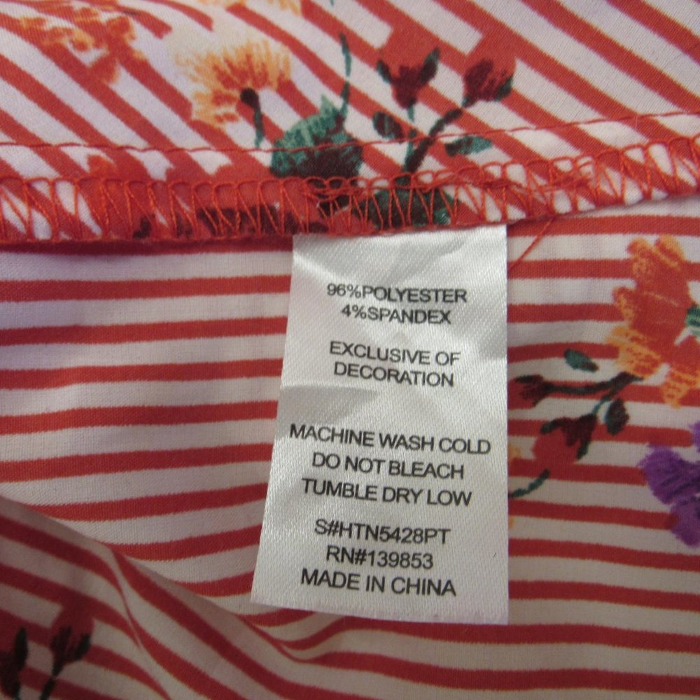 Stripe Floral Front Tie Boho Women's Top Sz M - Picture 9 of 9